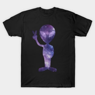 Purple Space Alien Made out of Stars T-Shirt